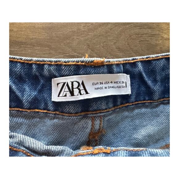 Zara High Rise Cut Off Shorts Size 4 - Picture 2 of 4
